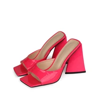 fluorescent pink sandals women strange style summer slippers candy color platform shoes high heels new arrival leisure slides