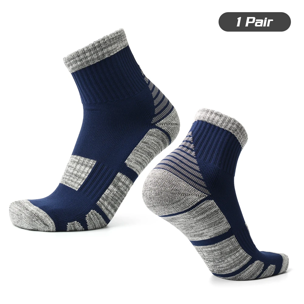 Dark blue 1 pair Новинка, 1 пара Для мужчин Для женщин спортивные противоскользящие Производительность носки спортивные носки экипажа велосипедные носки Баскетбол Бег Футбол носки - Цвет: Dark blue 1 pair