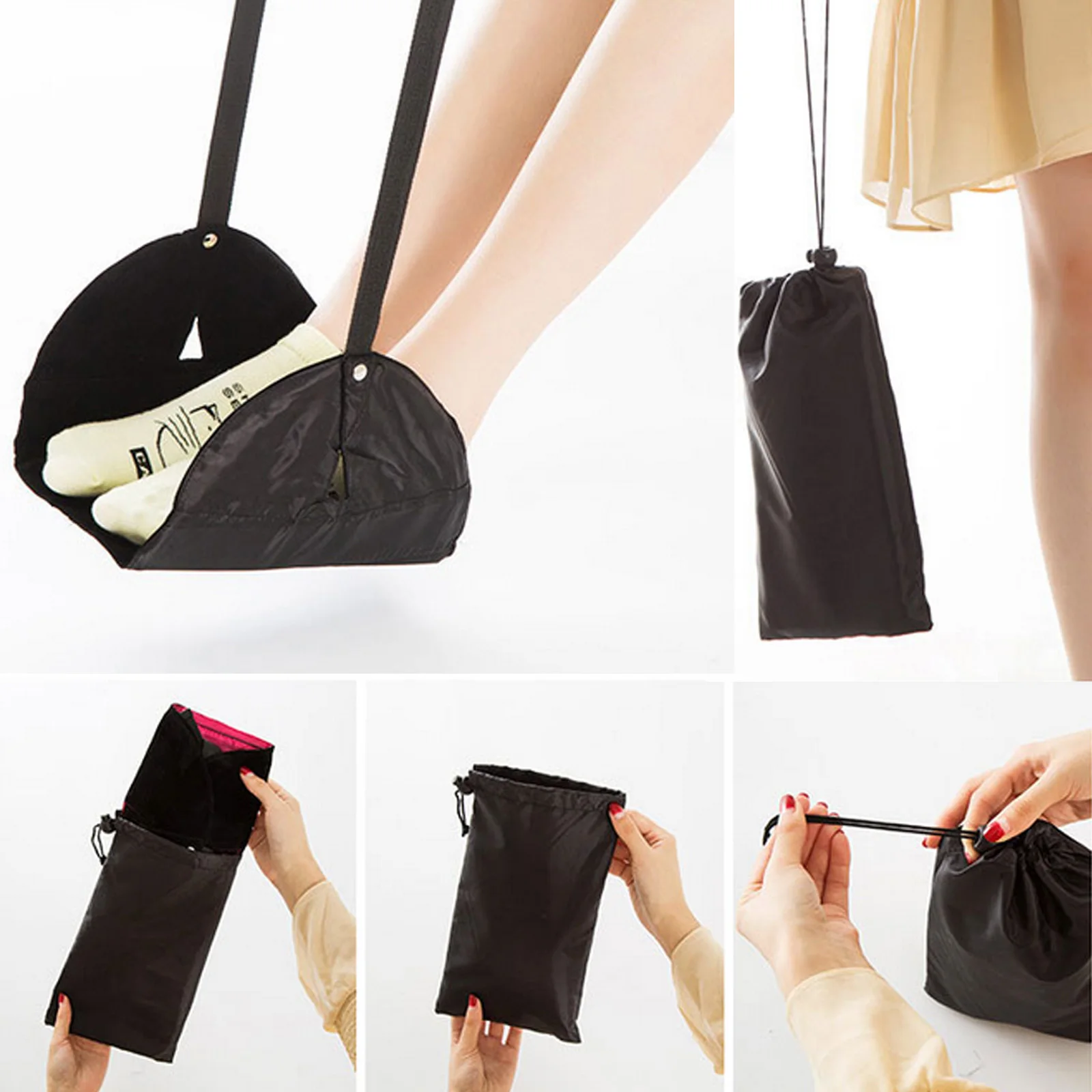 

Portable Airplane Office Footrest Hammock Foot Resting Hammock Comfy Hanger for Travel Home Work Table Computer Desk Leg Hammock