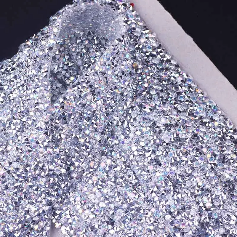 1 ярд 3 см в ширину серебро Кристалл Стразы цепочкой исправление мотив блеск ткани