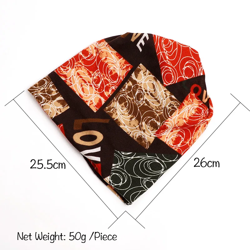 

4-Wearing-Way Printed Beanie Hat Caps Scarf Portable Infinity Scarf Women Winter Chemo Beanie Collar Turban Head Wrap Autumn