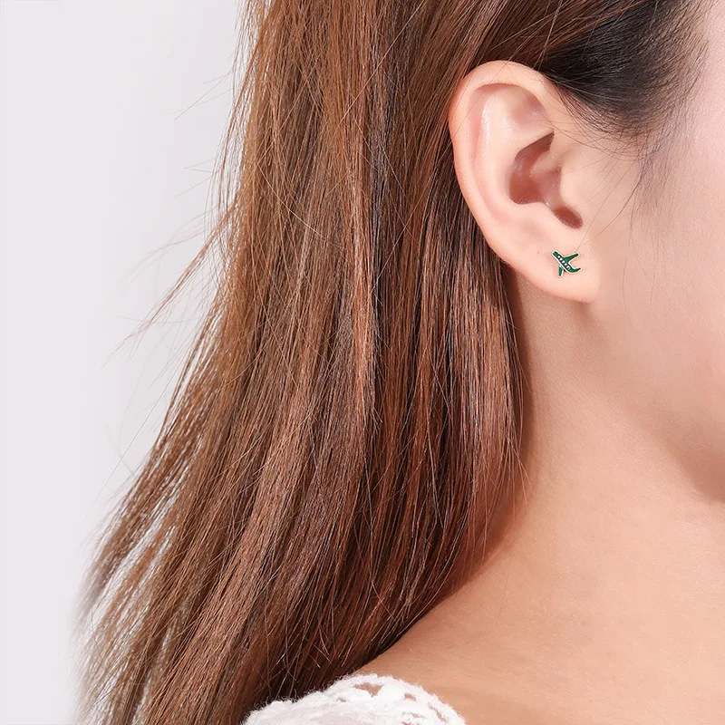 Hemiston 925 пробы Серебряные серьги самолеты индивидуальное творчество милые и