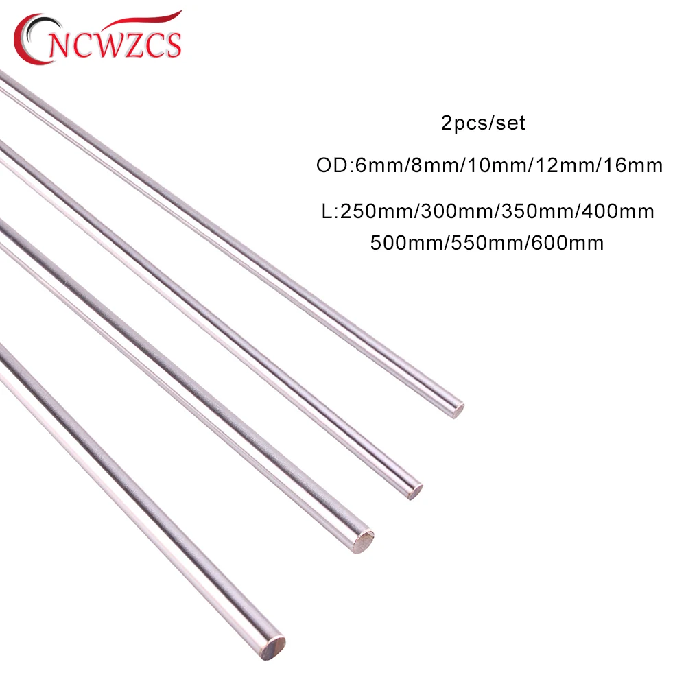 

2pcs Optical Axis OD 6mm 8mm 10mm 12mm 16mm linear shaft 3d printer parts 300mm 400mm 600 Cylinder Chrome Plated Liner Rods axis