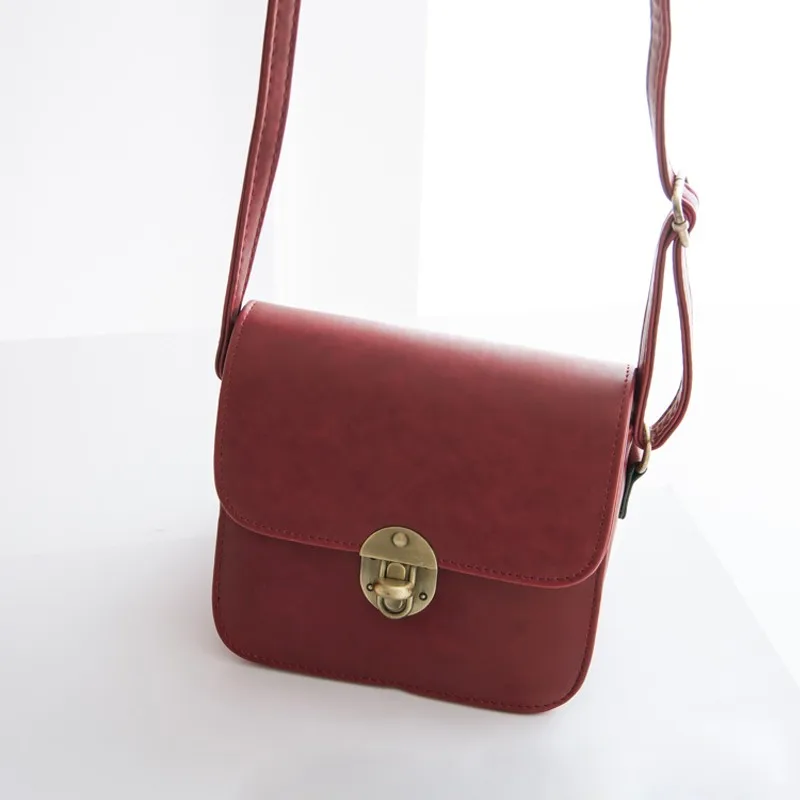 

New Vintage Women PU Bag Twist Lock Flap Casual Shoulder Crossbody Bag