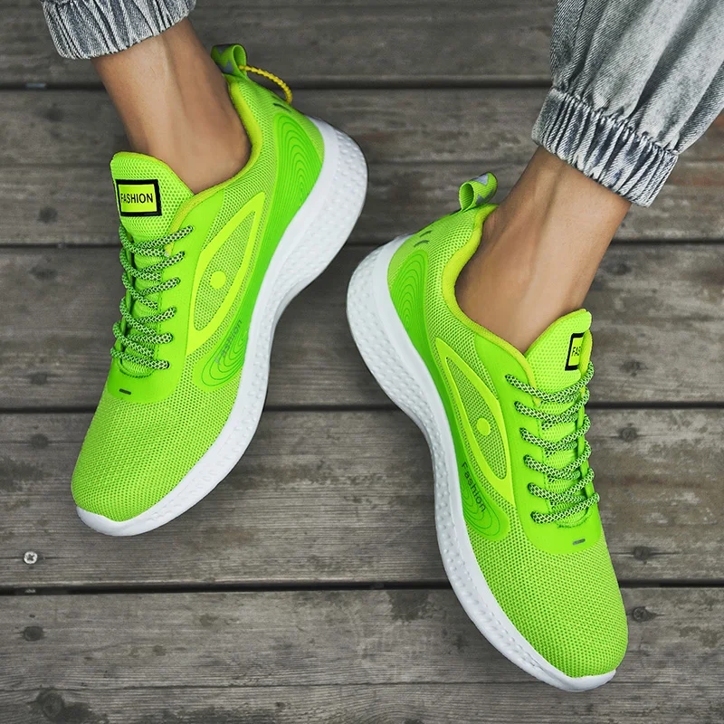 

2021 Men's Casual Shoes Light Lace-up Rubber Walking Shoes Breathable Comfortable Non-slip Soft bottom Sports Shoes