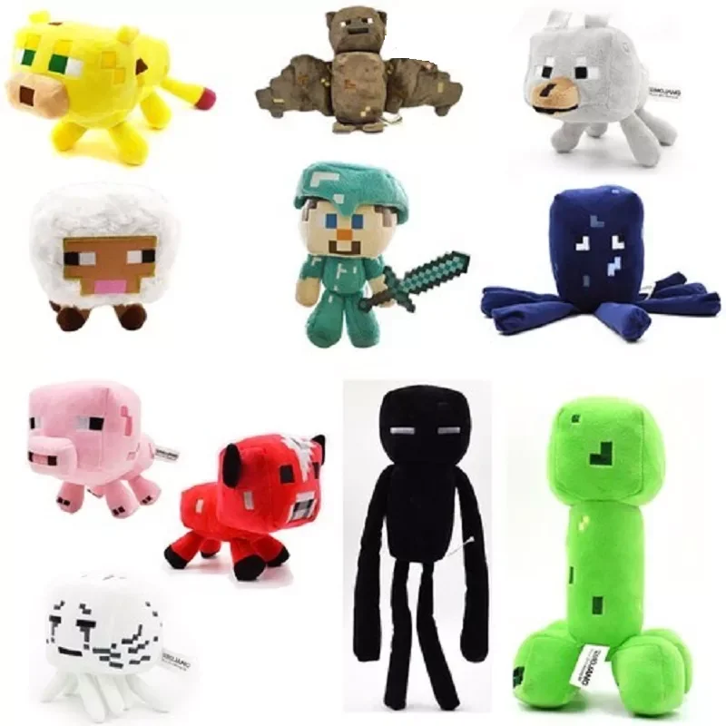 Плюшевые игрушки кукла Creeper летучая мышь кальмар Mooshroom Enderman Ocelot свинья овечка