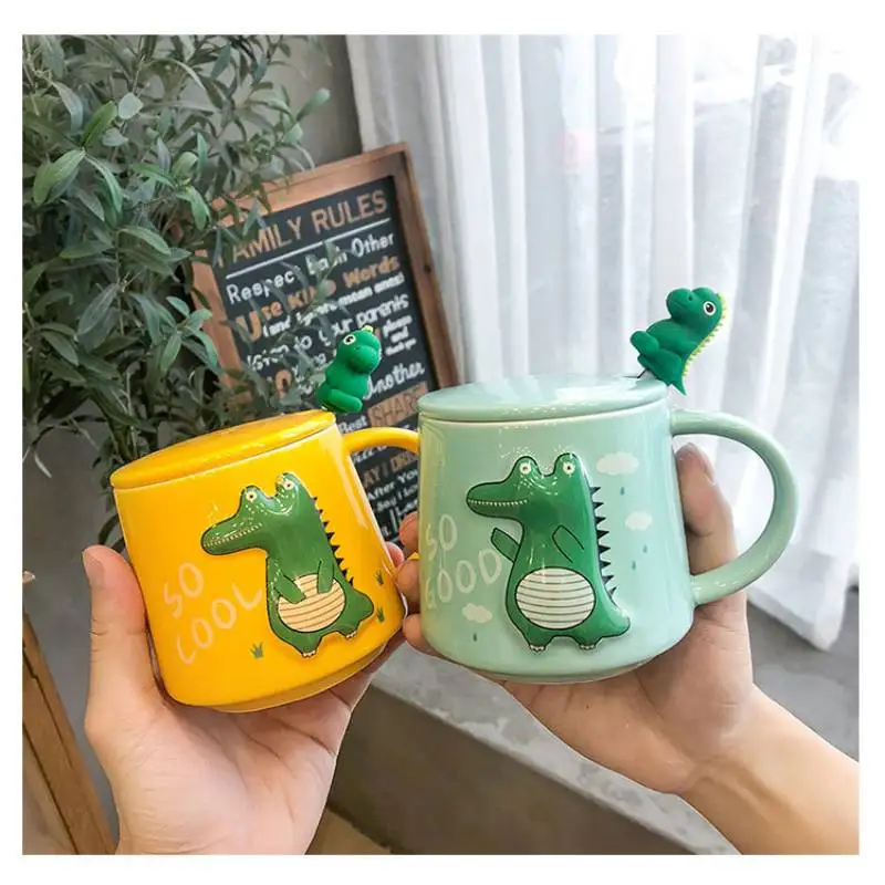 

3D Mug Relief Dinosaur Monster Ceramic Mug Cartoon Color Glaze Office Tea Drinking Cup For Coffee Nightmare Before Christmas