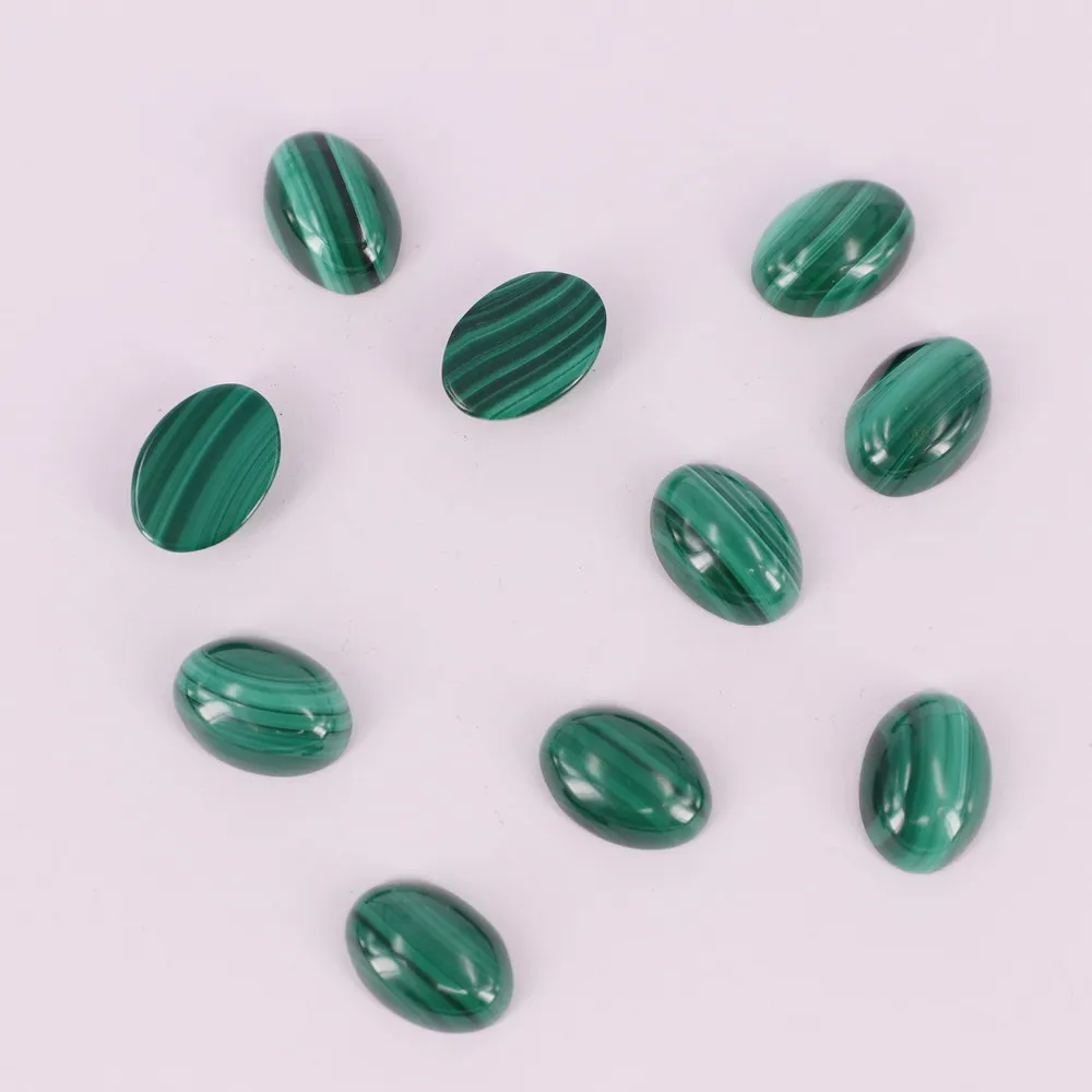 

10x14 mm natural malachite oval gemstone cabochon for jewelry findings factory price free shipping