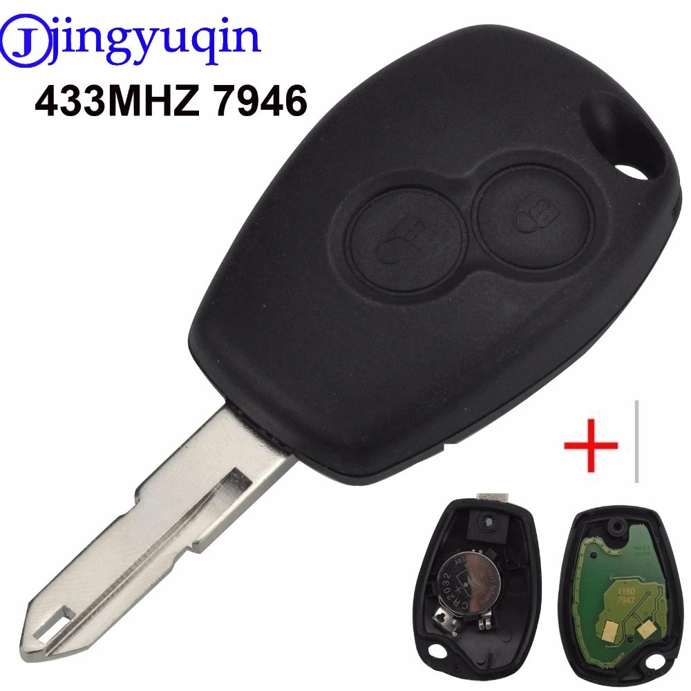Jingyuqin дистанционный ключ автомобиля ASK 433 МГц транспондер PCF7946 чип для Renault Vivaro Movano