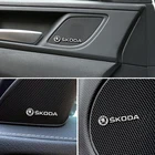 4 шт. 3D алюминиевый динамик стерео динамик значок эмблема наклейка для Skoda Octavia Fabia Superb KAMIQ аксессуары Автомобильная аудионаклейка s