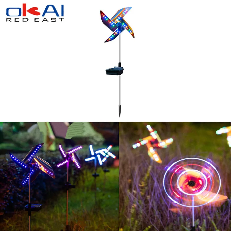 

LED Windmill Light Garden Path Landscape Light Solar Ground Light Outdoor Waterproof Night Light Wedding Decoration Patio Lights