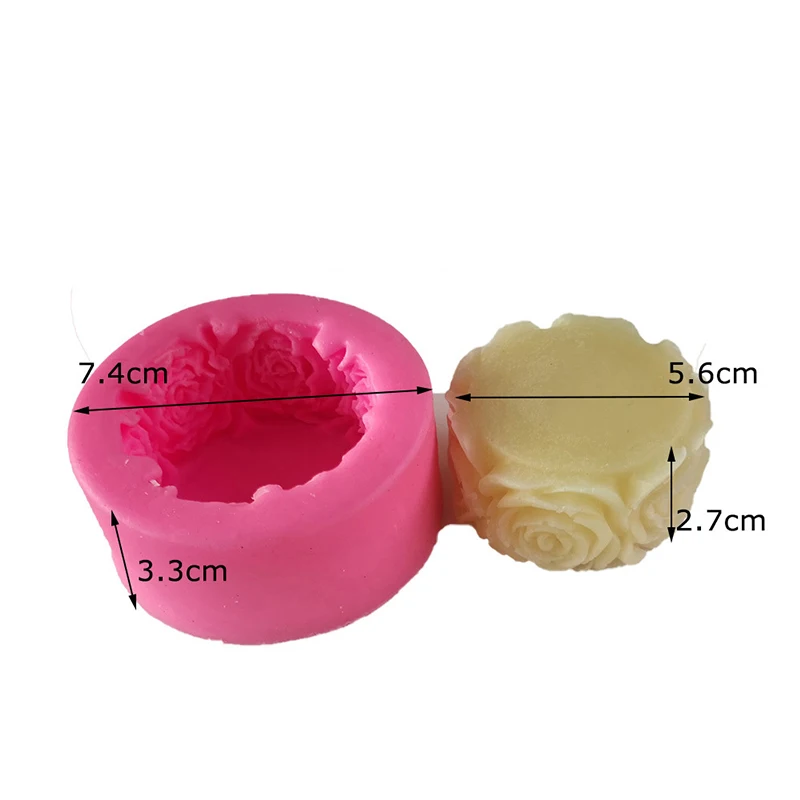 

3D Round Rose Flowers Shape Silicone Soap Mold DIY Handmade Soap Molds Soap Making Fondant Cake Candle Molds Craft Decoration