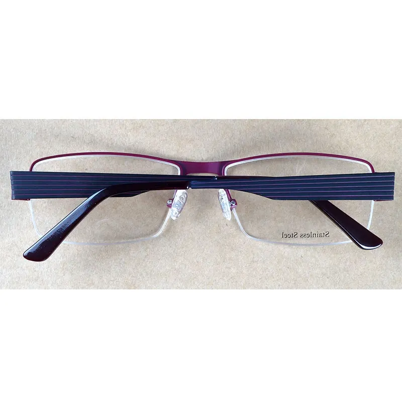 Мужские Полуободковые оправы для очков близорукости из нержавеющей стали с
