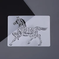 1pc cute horse stencils painting template diy scrapbooking diary photo album decorative drawing office school supplies reusable