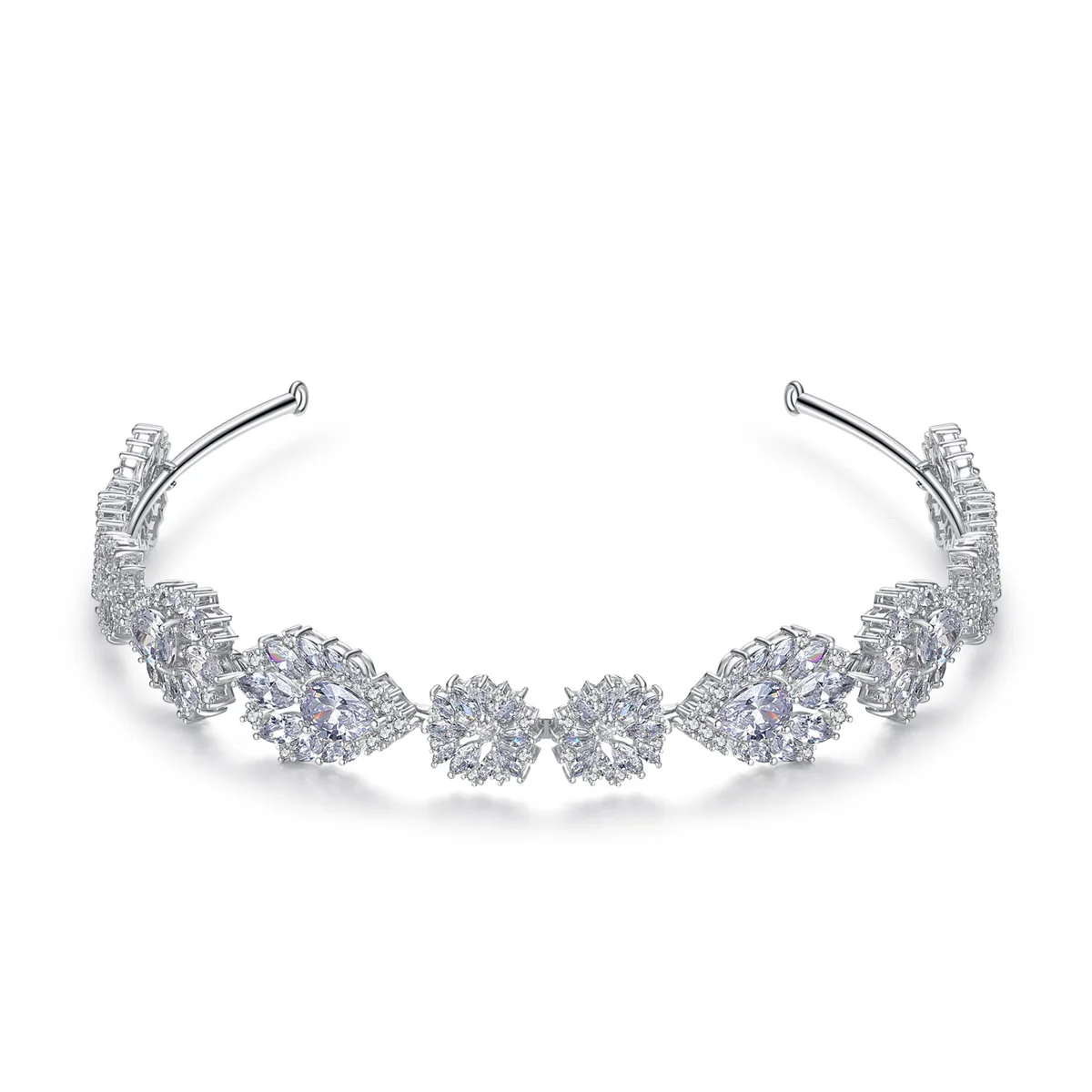 

MYFEIVO New Luxury Zircon Headband 3A CZ Bridal Wedding Hairband Party Hair Jewelry Accessories HQ1257