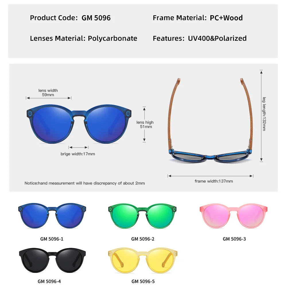 

Bamboo Polarized sunglasses Gray mirror Lens Vintage Sun Glass For Women Men New Wood Style