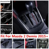 steering wheel strip air ac gear panel cup speaker cover trim for mazda 2 demio 2015 2021 carbon fiber accessories interior