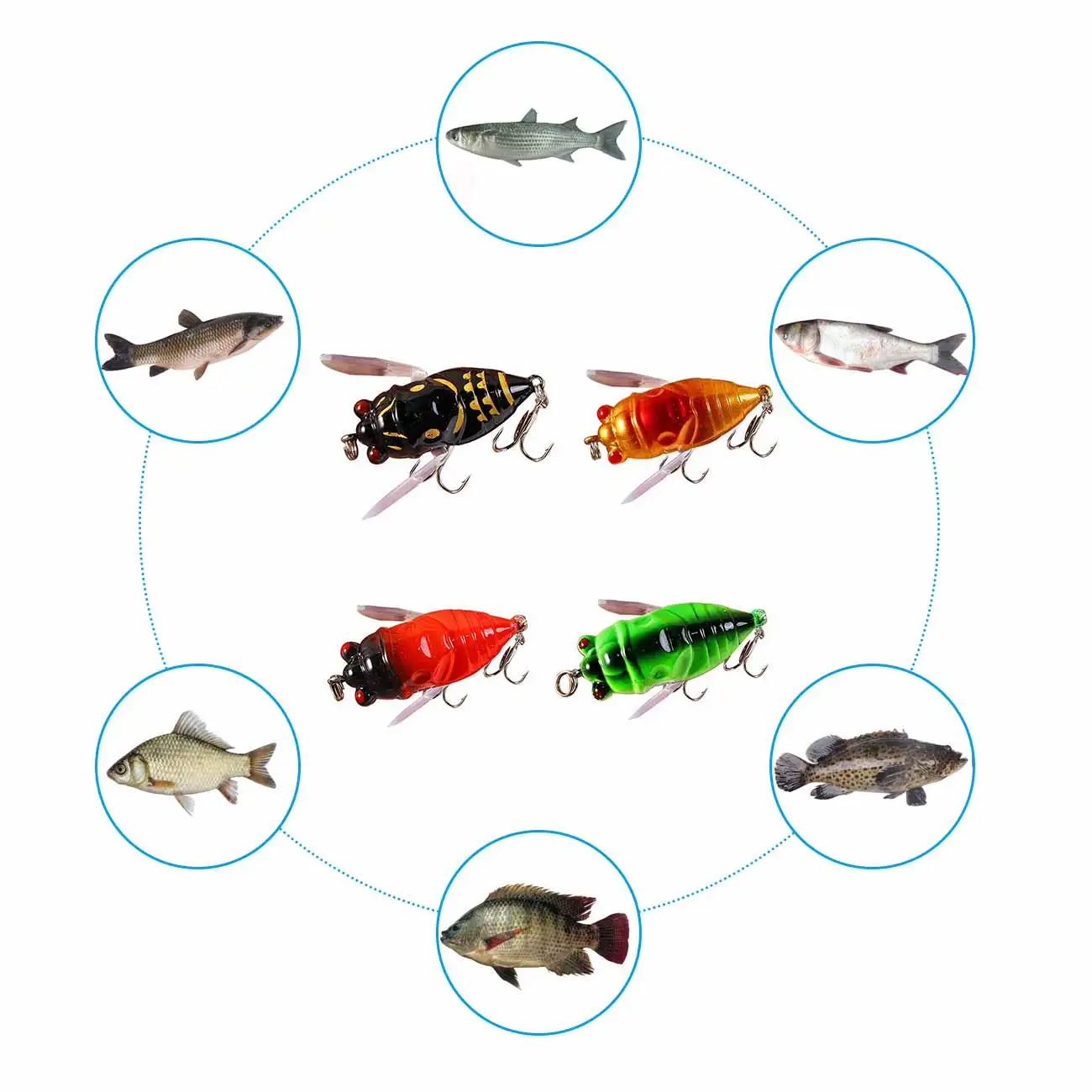 

4cm Artificial Fishing Lure Insects Fishing Bait Floating Artificial Plastic Cicada Tackle for Outdoor Fishing Lovers