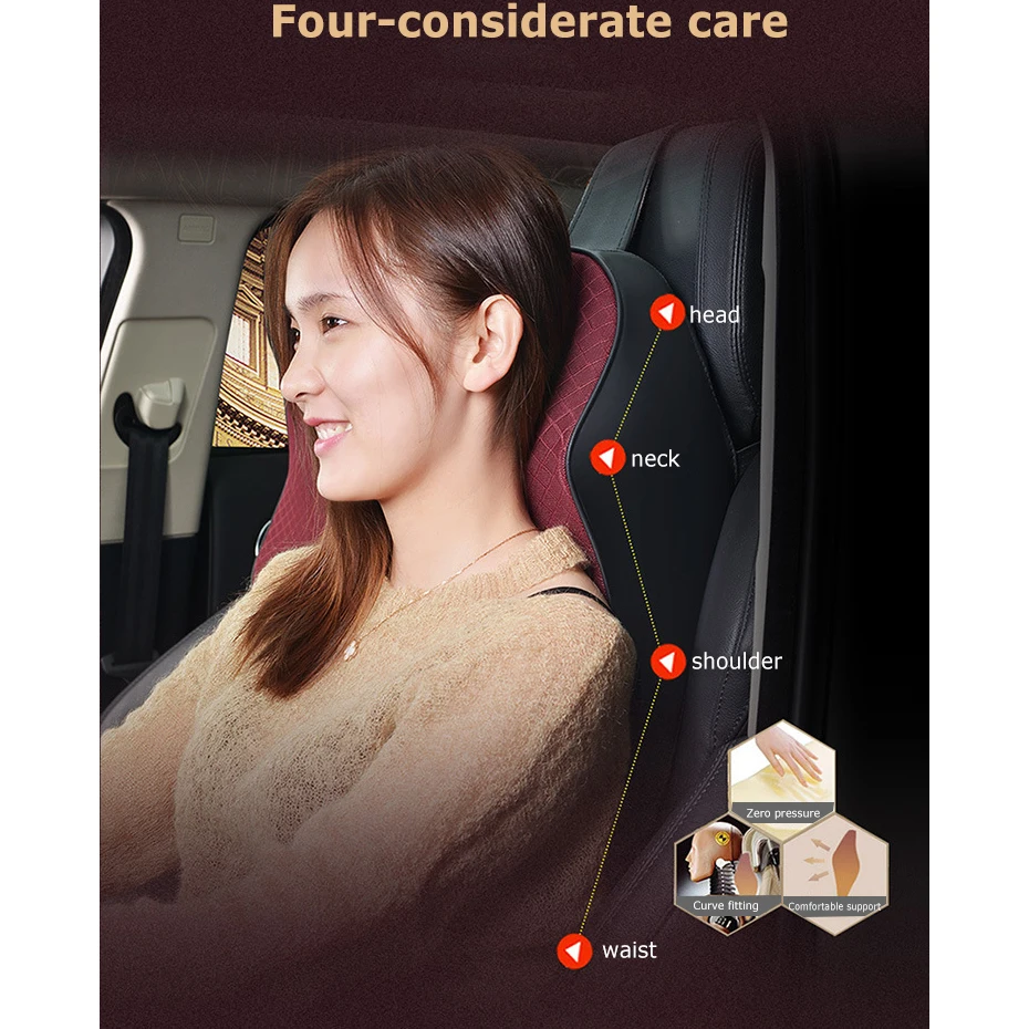 Автомобильная подушка на подголовник сиденья для шеи с эффектом памяти