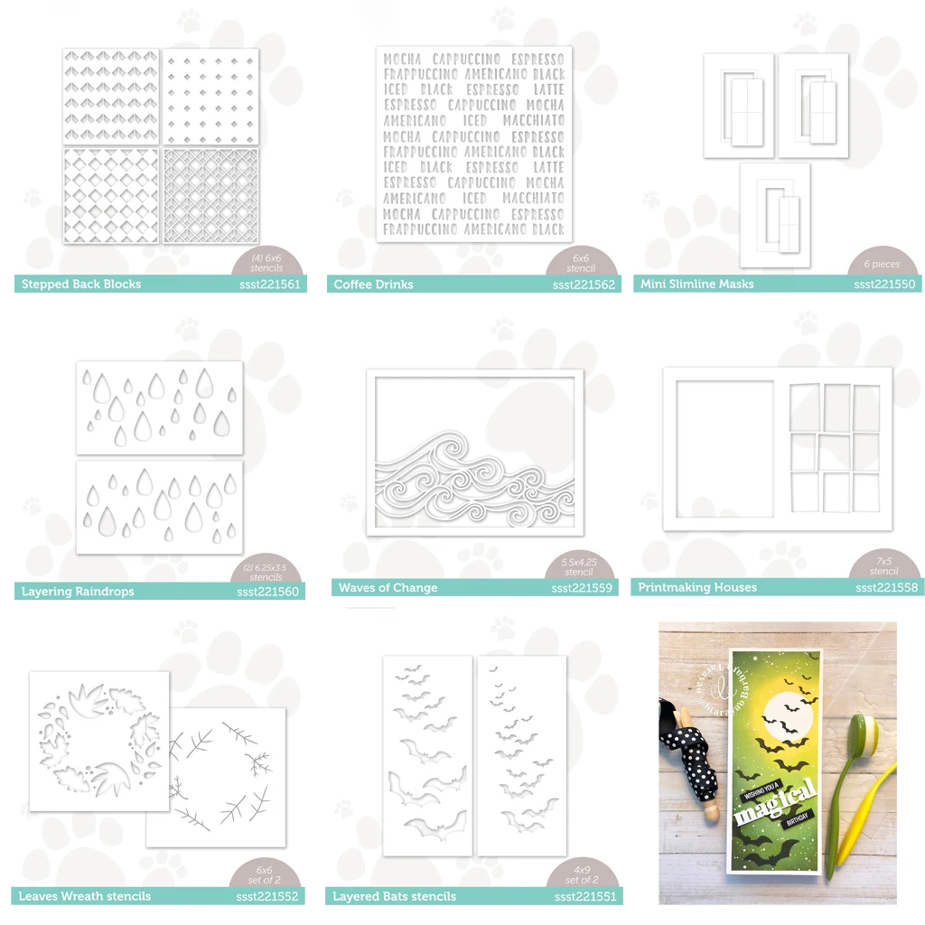 

Универсальные фоновые трафареты, рождественские фотообои для декора, тиснение, шаблон «сделай сам», открытки, альбом, дневник, принадлежнос...