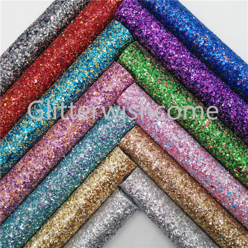 Винил Glitterwishcome размера A4 21 х29 см для бантов крупная блестящая кожа ткань кожаные