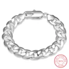 Браслет-цепочка из серебра 925 пробы, 12 мм, 20 см