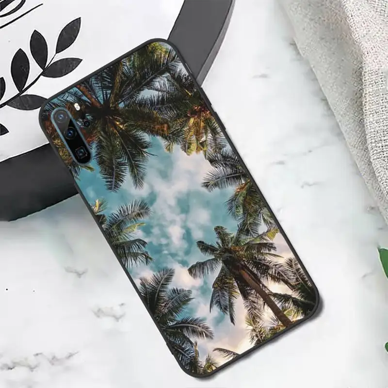 

Coconut tree sunset sea beach Phone Case For Huawei honor Mate P 10 20 30 40 i 9 8 pro x Lite smart 2019 nova 5t