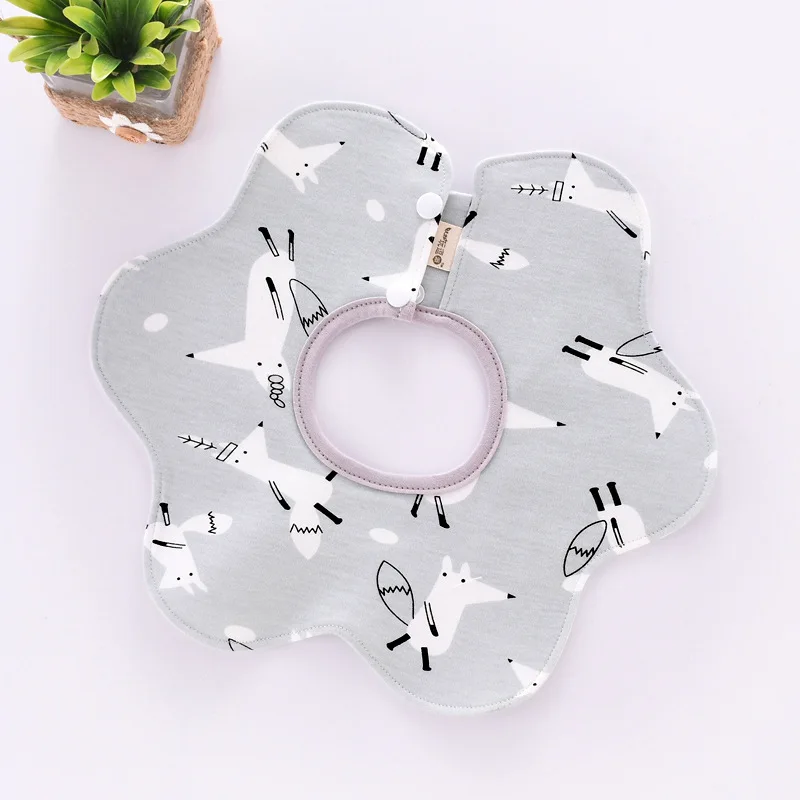 

Детские Непромокаемые нагрудники круглым ватным Слюнявчики мультфильм вытирания слюней младенцев 360-держатель с вращением на Полотенца де...