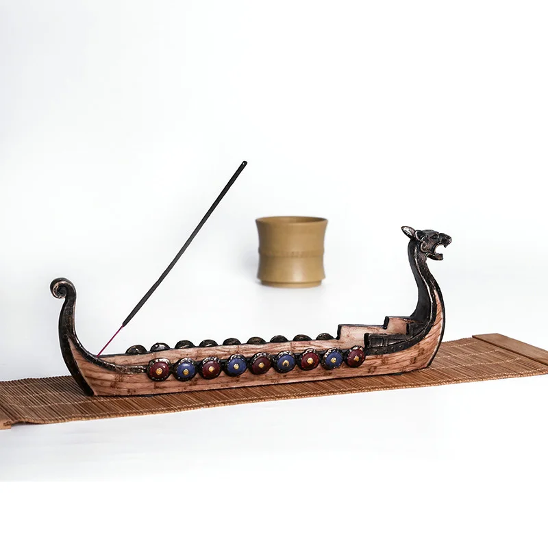 1 шт. Домашний драконовый лодочный фургон для благовоний с орнаментами, ручная резьба, предметы интерьера, традиционный дизайн, деревянная модельная декоративная ремесла.