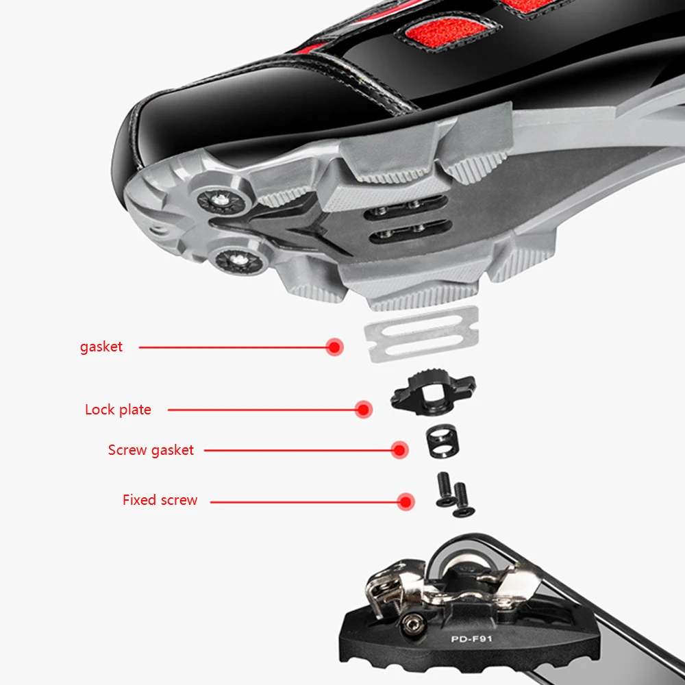

MTB Bike Self-Locking Pedal Nylon DU+3 Peilin Bearing Mountain XC Clipless Bike SPD Bicycle Pedal Inc Cleats Pedal Bicycle Parts