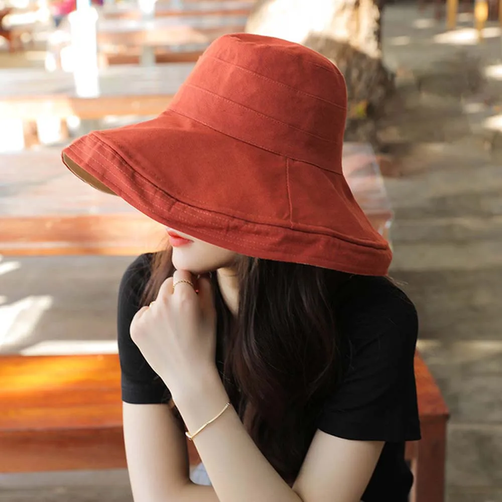 

Women Wide Brim Fisherman Hat Beach Bucket Summer Foldable Cap Sun Protection Hip Hop Fisherman Hat Sun Hat Cool Hat