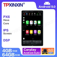 13 6 android 9 px6 tesla style universal electronic adjustable up to down panel car auto radio multimedia navigation stereo gps