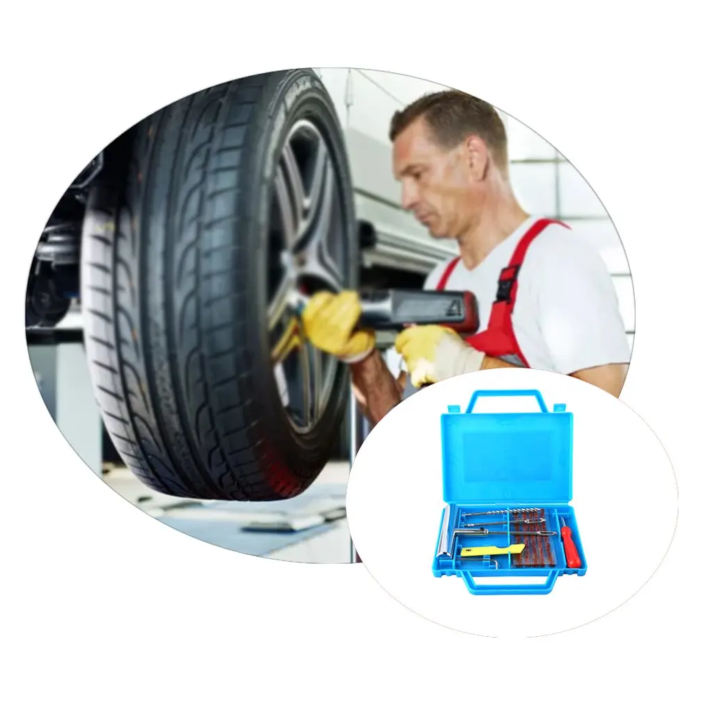 

11Pcs Car Van Motorcycle Bike Emergency Heavy Duty Tubeless Tire Puncture Professional Repair Kit Plug Set Tyre Repair Kit
