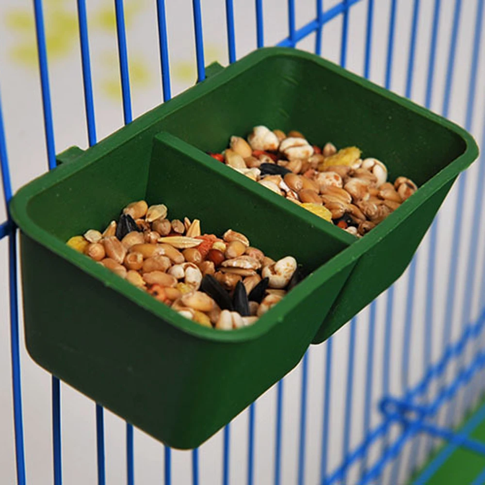 

Creative Double Groove Bird Feeder Food Tray Parrot Waterer Hanging Animals Water Bowl Bird Supplies Drinking Cups Pet Products
