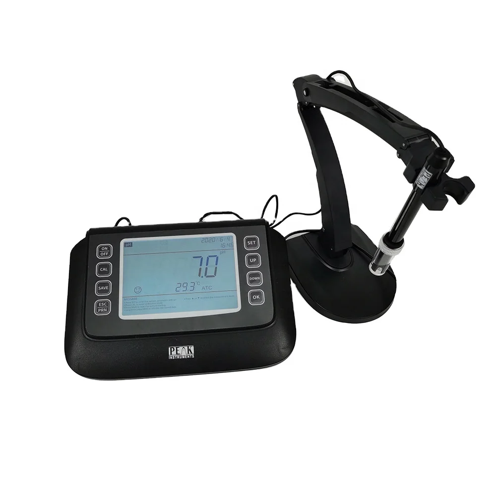 

High precision 0.001 resolution 6.5 inch LCD benchtop long life omron button digital pH meter