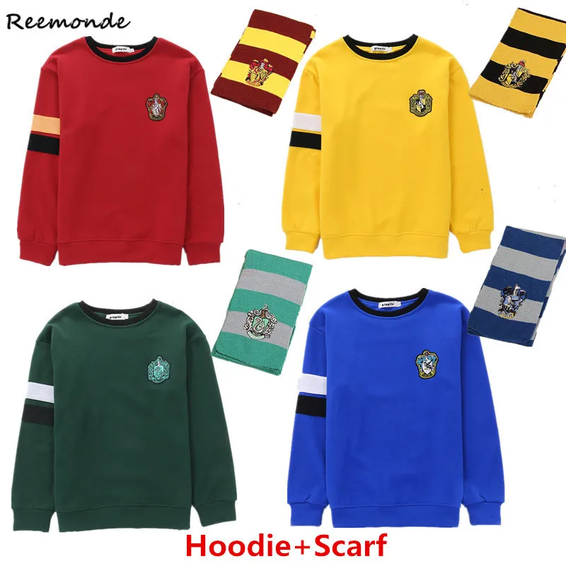Ravenclaw Толстовка Косплей Слизерин форменная Толстовка костюм Hufflepuff джемпер шарф Гриффиндор джемпер свитер Гермиона Грейнджер