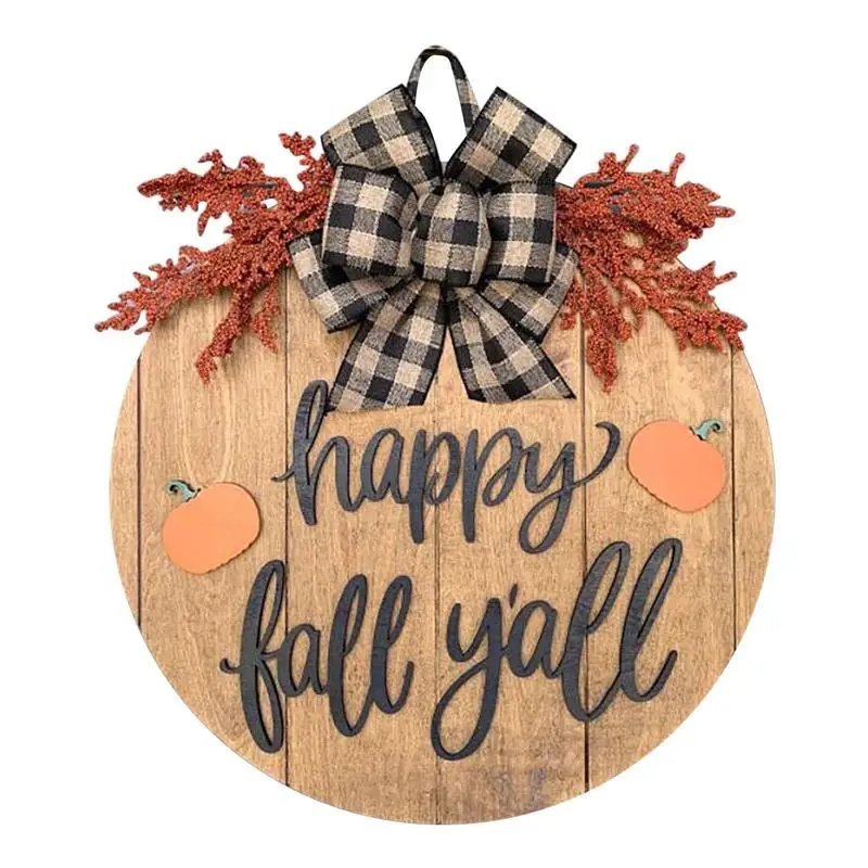

Halloween Welcome Sign for Front Door Decor 12” Rustic Wooden Door Hanger Hanging Front Door Signs for Home Farmhouse Decor
