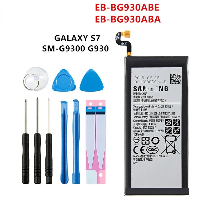 

Orginal EB-BG930ABE EB-BG930ABA 3000mAh Battery For SAMSUNG GALAXY S7 SM-G9300 G930F G930A/L/V G9308 G930L G930P +Tools