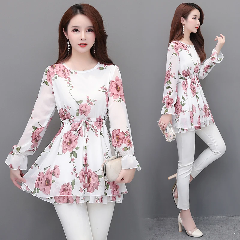 Шифоновые блузки рубашки 5XL 4XL 3XL размера плюс женская одежда для офиса работы