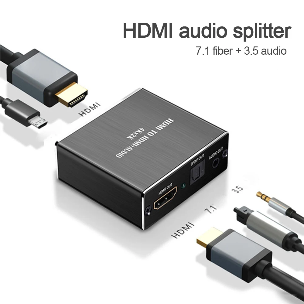 Аудио экстрактор 4K аудиоволоконный декодирующий Коммутатор HDMI-совместимый к