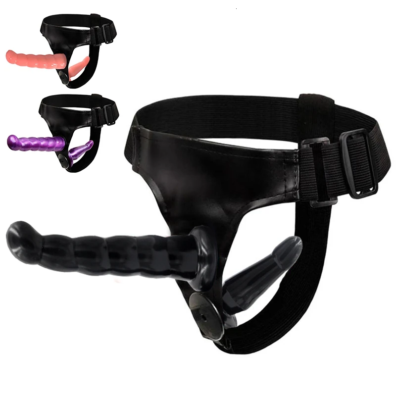 Двойной фаллоимитатор Strapon трусики с анальным ремешок для дилдо секс-игрушки