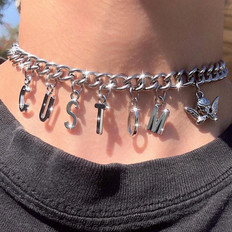 Эксклюзивные женские ожерелья с буквенным принтом винтажные чокер из