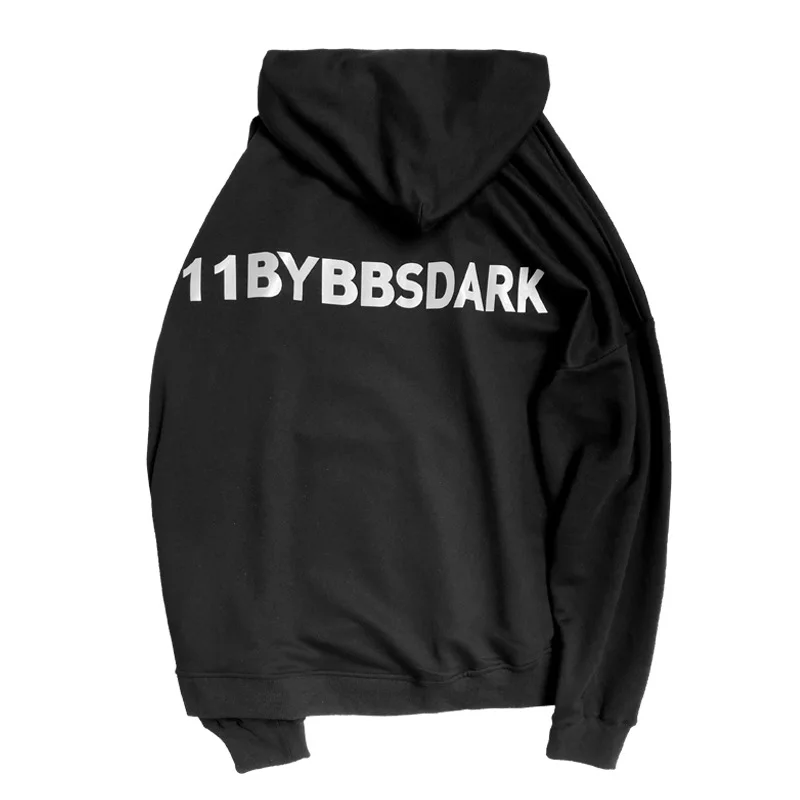 

11 BYBB'S DARK Oversize Sweatshirt Hoodie Men Streetwear Fashion Reflective Letters Loose Hoodies 2020 Sweatshirts Harajuku B02