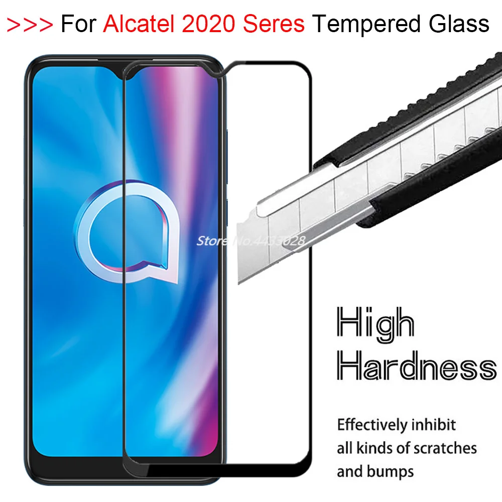 

5D полное клеевое закаленное стекло для Alcatel 1S 1V 2021 Черная защитная пленка для Alcatel 3V 3L 2021 полная защита экрана