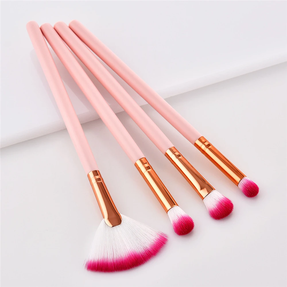 4pcs 4/10 шт набор кистей для макияжа, косметическая Кисть для макияжа, кисть для нанесения основы, пудра, румяна, тени для век, подводка, кисть для губ, набор инструментов, Maquiagem - Handle Color: 4pcs