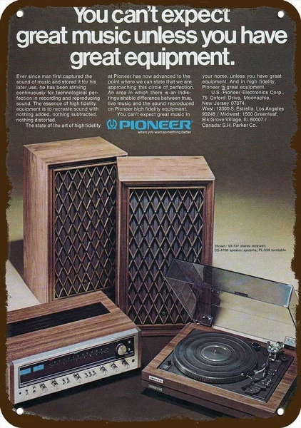

1975 Pioneer Stereo System and Turntable Retro Look Replica Metal Sign