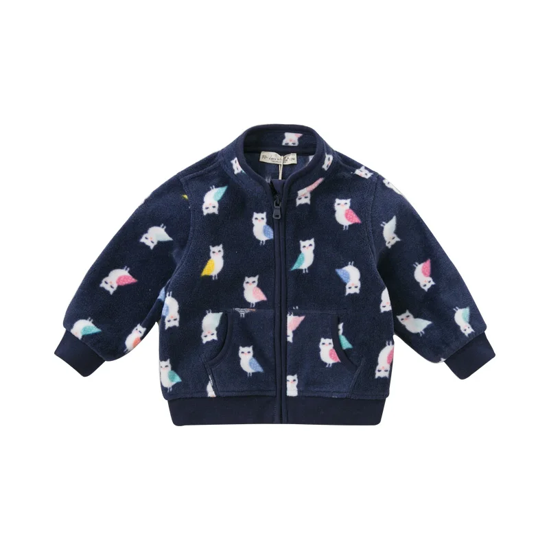DB396-H dave bella spring baby lovely jacket children fashion outerwear kids cute coat - Цвет: owl print