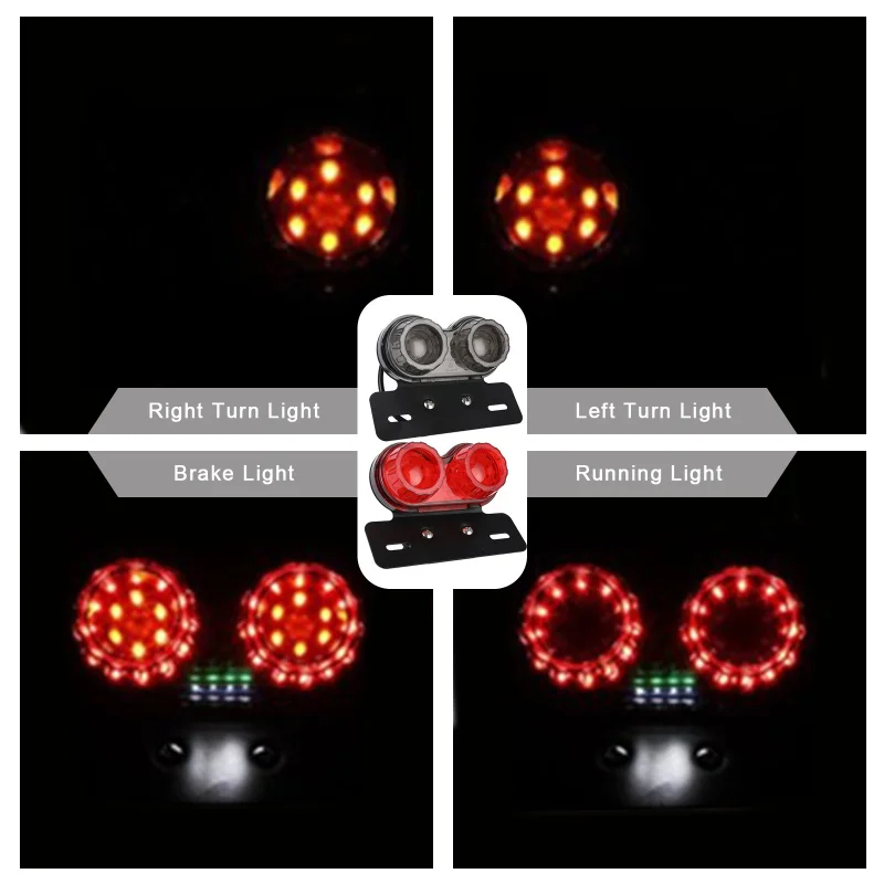 12V мотоциклов сигнальный светильник s двойной задние фонари задний фонарь