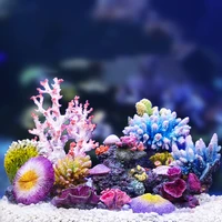 dw aquarium resin artificial coral decoration fish tank coral reef ornament stone coral flower decor aquarium background