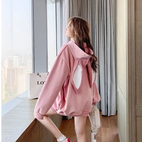 rabbit ears thin hoodie womens spring and autumn korean style new velvet thickened best selling jacket fashion